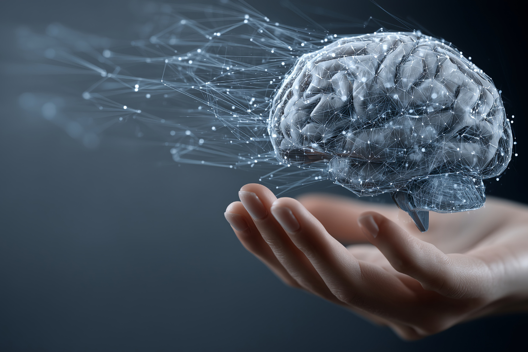A conceptual image visually representing how the human brain reacts to digital headlines